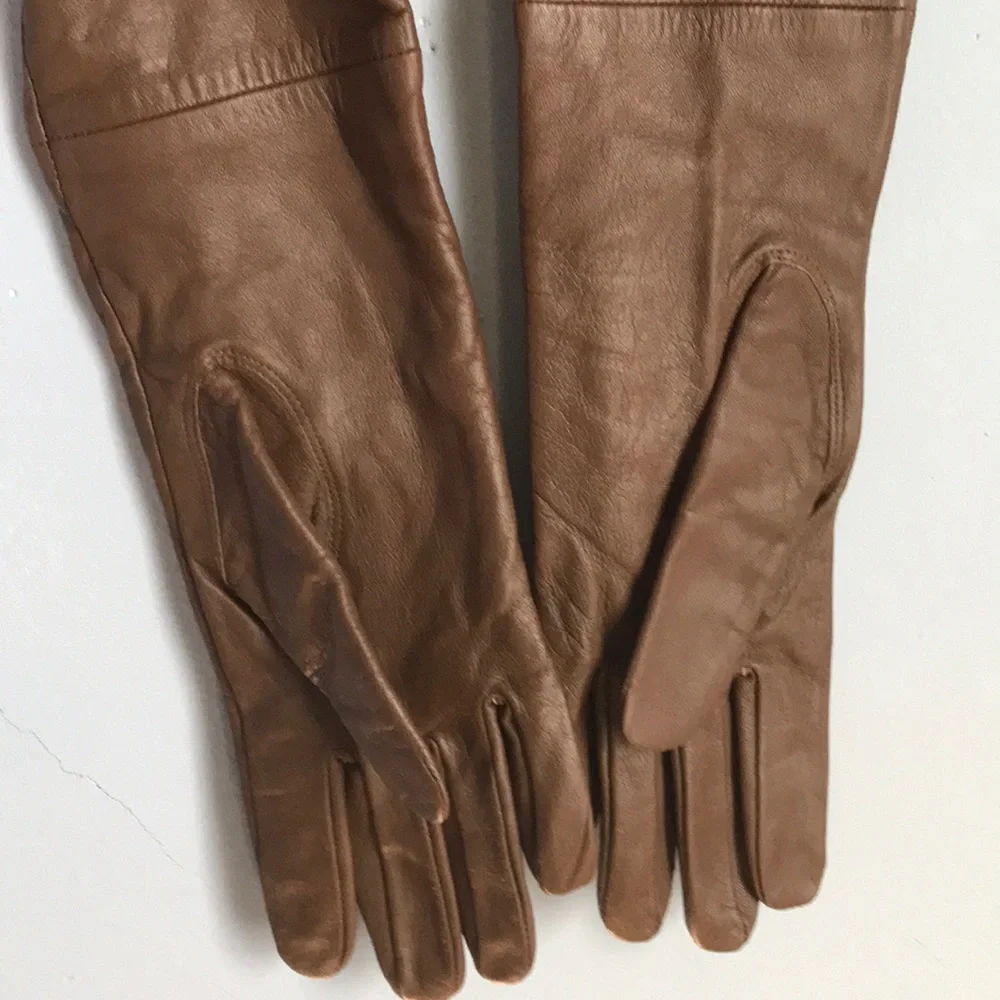 Arden B. Long leather gloves Sz S/M